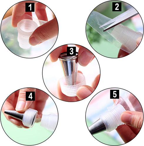 BronaGrand 10pcs Plastic Standard Couplers Pipe Tip Coupler Cake Decorating Couplers for Icing Nozzles,White...