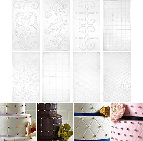 Tosnail 14 Pieces Fondant Impression Mats Molds Lace Embossing Mat for Gum Paste, Cupcake, Biscuits, Fondant Cake, Wedding Cake Decoration...