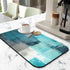 Coffee Bar Mat Accessories for Countertop Turquoise Abstract Art Absorbent Hide Stain Rubber Backed Dish Drying Mats for Kitchen Counter Draining ...
