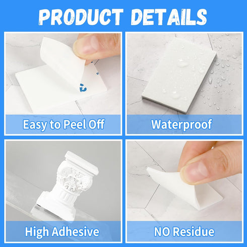 UPINS Double Sided Foam Tape, 60 Pcs Double Sided Tape Heavy Duty Strong Adhesive Double Sided Mounting Tape for Walls Picture Poster Crafts Black...