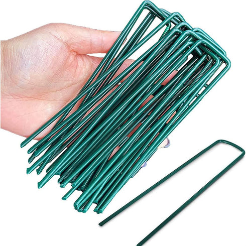 Garden Stakes Ground Staples Landscape Securing Anchor Pegs Gardening Pins Spikes for Lawn Farm Weed Barrier Grass Fabric 10 PCS...