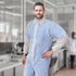 AMZ White Disposable Coveralls for Men, Large. 40 GSM Polypropylene Hazmat Suits Disposable. Unisex Full Body Protective Suit. Disposable Painters...