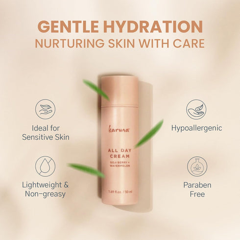 Karuna - All Day Moisturizing Cream, Anti Wrinkle Face Cream Off-Set Dryness & Fine Lines - Hydrating Facial Moisturizer, Antioxidant Watermelon E...