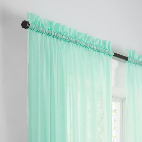 PAIRS TO GO Rod Pocket Sheer Window Curtains for Bedroom or Living Room (2 Panels) 59 in x 63 in...