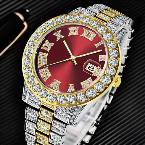 Unisex Watch Fashion Crystal Diamond Watch Mens Womens Quartz Analog Watch Stainless Steel Big Face Wrist Watch...