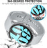 Suoman 2-Pack for Samsung Galaxy Watch 6 44mm Waterproof Screen Protector Case,Around Protective Tempered Glass Film PC Screen Protector Cover for...