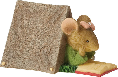 Enesco Tails with Heart Happy Camper Ghost Story Mouse Miniature Figurine, 1.54 Inch, Multicolor...