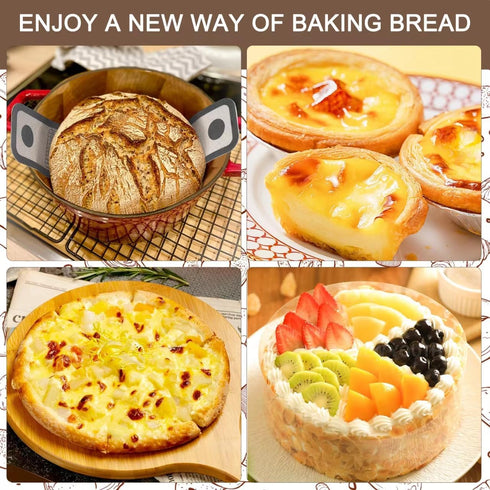 Silicone Bread Sling Oval and Round for Dutch Oven, 2 PCS Non-Stick & Easy Clean Reusable Silicone Bread Baking Mat with Extra Long Handles, Easy ...