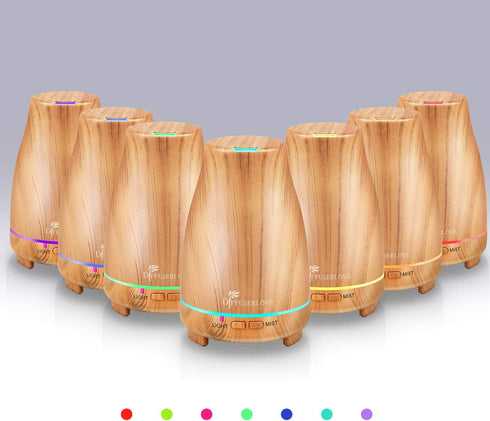 Diffuserlove Essential Oil Diffuser 200ML Aroma Diffuser Mist Humidifiers with 7 Color LED Lights, Auto Shut-Off Function for Bedroom Office Room ...