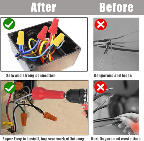 Wire Twisting Tool, Spin Twist Wire Connector Wire Nut Driver, Socket Wire Twisting Spinner with 1/4" Chuck for Drill and Wire Connector Driver Re...