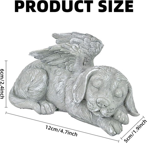 Cherish Your Beloved Canine Companion with The Angel Dog Memorial Statue - Garden Resin Sleeping Dog Statue with Wings - Resin and Stone Dog Memor...