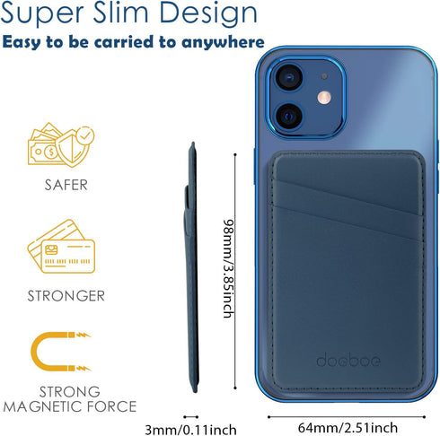 doeboe Upgrade for Magsafe Wallet iPhone 16 15 14 13 Pro Max, Leather Card Holder for Back of iPhone 13 12, Magnetic Credit Card Wallets for iPhon...