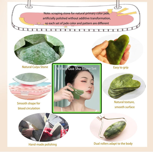 Beauty Face Sculpting Sleep Mask?V Line Lifting Chin Mask, Chin Strap for Double Chin for Women?Chin Mask Lift and Gua Sha Stone ?Mask Kit Improve...