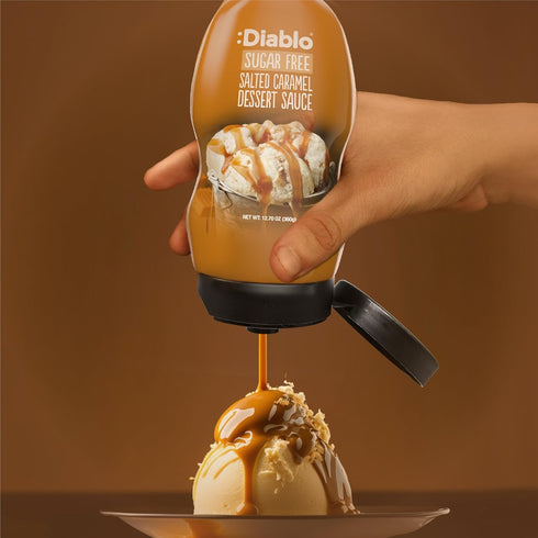 Diablo Salted Caramel Dessert Sauce | Sugar Free | Gluten Free | Diabetic Friendly | Hamper Available - Perfect for Gifting | 360g 12.70oz...