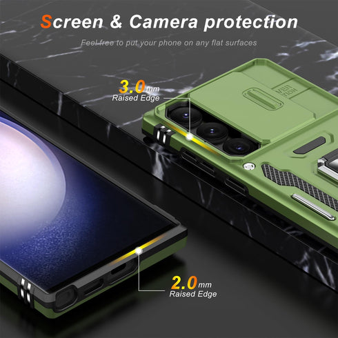FUNMIKO for Samsung Galaxy S22 Ultra Case with Upgraded Sliding Camera Lens Cover and Strong Magnetic Kickstand - Military-Grade Shockproof Protec...