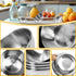 BILLIOTEAM 6 Pcs Stainless Steel Sauce Dishes, Round Seasoning Bowls, Mini Appetizer Plates, Sushi Dipping Bowl Mixing Saucers (3.15 x 1.18 Inch)...