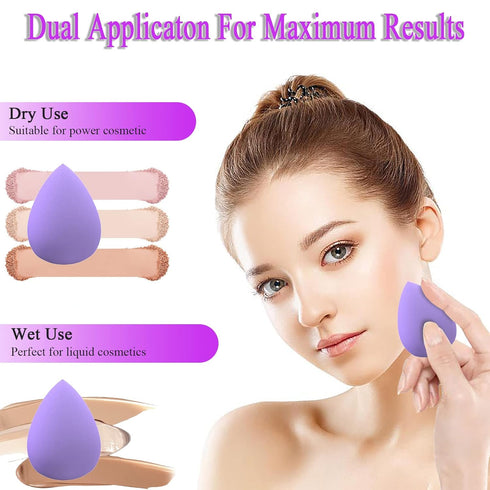 Makeup Sponge Holder with Makeup Sponge - Beauty Blender Sponge & Silicone Double-sided Breathable Travel Beauty Makeup Blender, Shatterproof Make...