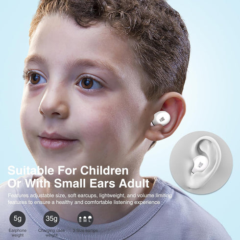 Kids Headphones for School Toddler Wireless Earbuds with Mic Bear Charging Case Waterproof Bluetooth Ear Buds for Boys Girls Teen 5+ Years, Compat...