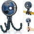 snawowo Mini Handheld Personal Portable Fan, Baby Stroller Fan, Car Seat USB or Battery Powered, with Flexible Tripod Clip on Student Bed Desk Bik...