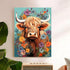 Meothan Cow Paint by Numbers for Adults Highland Cow Paint by Number for Adults Beginner Flower Paint by Numbers Canvas DIY Oil Painting Acrylic P...