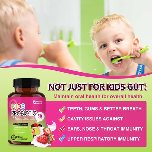 Kids Probiotic - 5 Billion CFUs Probiotics + Prebiotics For Kids Digestive Health, Immune Support & Appetite Booster, Kids Oral Probiotics For Tee...