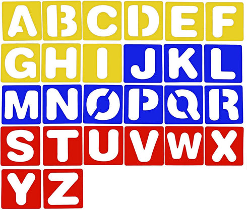 TecUnite 26 Pieces Alphabet Stencils Set Plastic Letter Stencils for Painting Learning, DIY Craft Decoration (6 x 6 Inches)...