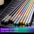 Metal Chopsticks Reusable 5 Pairs Multicolor Stainless Steel Chopsticks Dishwasher Safe Square Lightweight Non-Slip Chop Sticks Present Set...