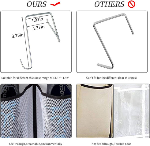KEEPJOY Over The Door Shoe Organizer 2 Pack,Mesh Pockets Hanging Shoe Rack Over The Door,Shoe Storage Closet with 4 Hooks,Washable and Breathable ...