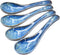 4 Pieces Soup Spoon Set, Asian Soup Spoon, Long Handle Ceramic Soup Spoons, Retro Blue Ramen Bowl Soup Spoon Suitable for Soup, Dumplings, Gravy, ...