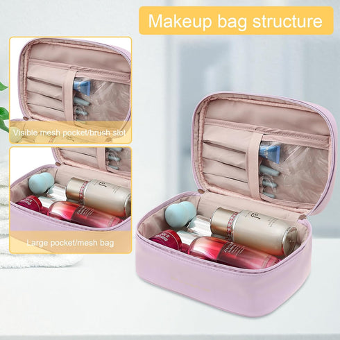 Portable Women Makeup Bag,Travel Toiletry Bag,Skincare Cosmetic Bag,Toiletries Organizer Storage Bag...