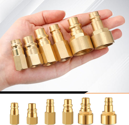 6 Pcs R1234yf to R12 Retrofit Conversion Adapter Fitting Kit Compatible with 1/4 Sae Thread Low High Side Retrofit Conversion Ac Charging Port Ada...