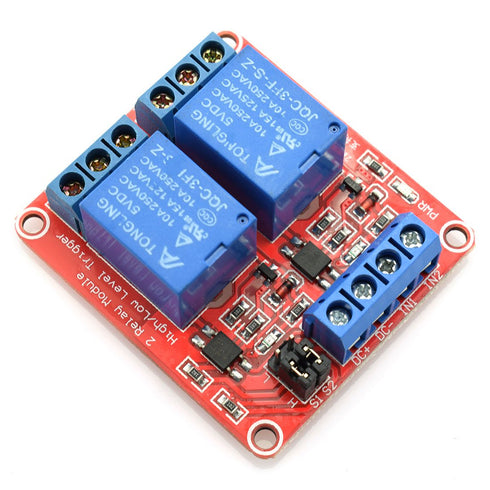 DZS Elec 5V 2 Channel Relay Optocoupler Isolation Module Red Board 3-5V High and 0-1.5V Low Level Triggered Load AC 0-250V / DC 0-30V 10A SCM IO C...