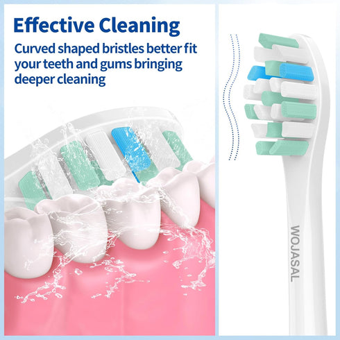 Replacement Brush Heads Compatible with Philips SoniCare Electric Toothbrushes Handle, Toothbrush Heads of Effective Cleaning, for Snap-on System,...