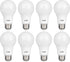 LUNO A19 Non-Dimmable LED Bulb, 9.0W (60W Equivalent), 800 Lumens, 4000K (Neutral White), Medium Base (E26), UL Certified (8-Pack)...