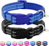 azuza 2 Pack Neoprene Padded Dog Collar for Small Dogs, Reflective Dog Collar with ID Tag Ring, Adjustable Safe and Comfy Dog Collars,Royal Blue/B...