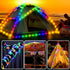 Camping Tent String Lights, 40Ft 120 LEDs 8 Modes Color Changing LED Rope Lights Battery Powered with Remote Control, Outdoor Waterproof LED Tent ...