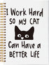 Cat Spiral Notebook Journal 5.5 x 8.3 inches,Funny Peeking Spiral Notebook,Cat Themed Lined Hardcover Spiral Notebook,Gifts for Cat Lovers Cat Mom...