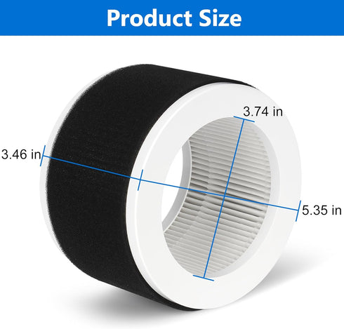 EPI810 True HEPA Replacement Filter, Compatible with KOIOS, MEGAWISE and MOOKA EPI810 Purifier...