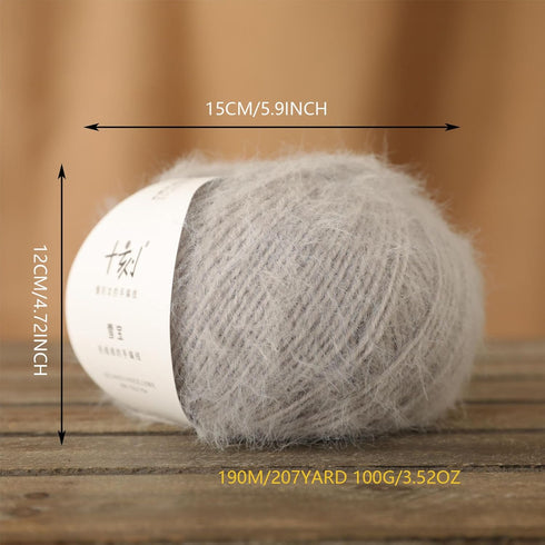 Snowbaby Wool Acrylic Blend Long Pile Yarn,(Worsted) Warm and Luxurious Fuzzy Yarn for Knitting and Crocheting DIY Hats Scarves Sweaters, 2 * 3.52...
