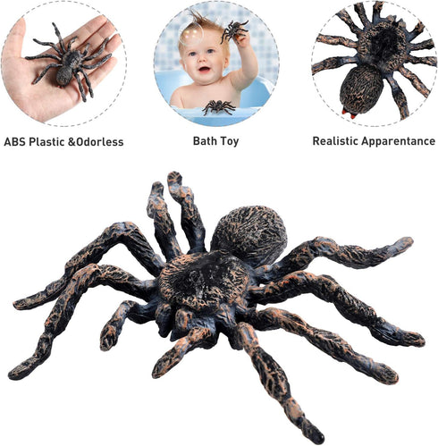 Realistic Spider Giant Fake Spider Action Model Plastic Animal Tarantula Toy Figures Lifelike Educational Learning Toys for Boys and Girls, Hallow...