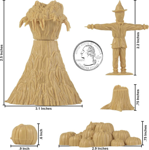 BMC Classic Marx Fall Harvest Crops - 21pc Plastic Corn Hay & Pumpkin Playset...