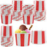 50 Pcs Red White Striped Ice Cream Cups Disposable Paper Snack Bowls 9oz Circus Carnival Paper Dessert Containers For Hot Or Cold Soup Yogurt Chri...