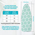 Wide Ironing Board Cover and Pad 18 x 49 inch Heat Reflective with Hook and Loop Fasteners, Thick Padding with Elasticized Edges, 3 Layers Iron Bo...