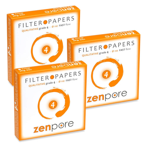 11 cm Lab Filter Paper, Standard Qualitative Grade 4 - ZENPORE Fast Flow 110 mm (Set of 3 x 100 discs)...