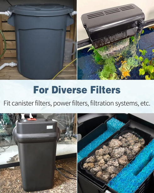 Pawfly 8 Pack Aquarium Filter Media Bags, Fish Tank Fine Mesh Bag with Plastic Zipper Aquarium Mesh Bag for Activated Carbon, Bio Filter Balls, Fi...