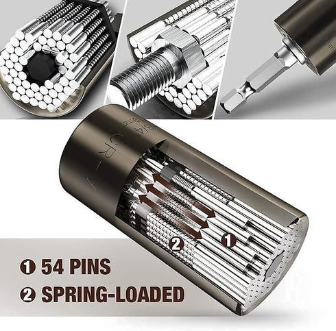 PASTACO Universal Socket Tool Set with Power Drill Adapter - Christmas Gifts for Men...