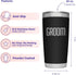 Groom Tumbler - Custom Vacuum Insulated Stainless Steel Groom Cup Mug with Lid and Straw - Cup for Fiance - Coffee Mug for Groom to Be - Groom Tra...