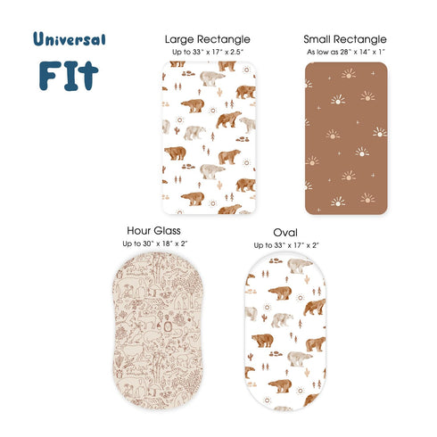 GRSSDER Stretchy Ultra Soft Bassinet Sheet 3 Pack, Universal Fit for Bassinets Baby Cradle Moses Basket Oval Rectangle Mattress or Changing Table ...