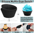 Silicone Baking Cups Reusable Muffin Cupcake Liners 24 Pack Non-stick Cupcake Holders Molds for Party Birthday Halloween Christmas Black...