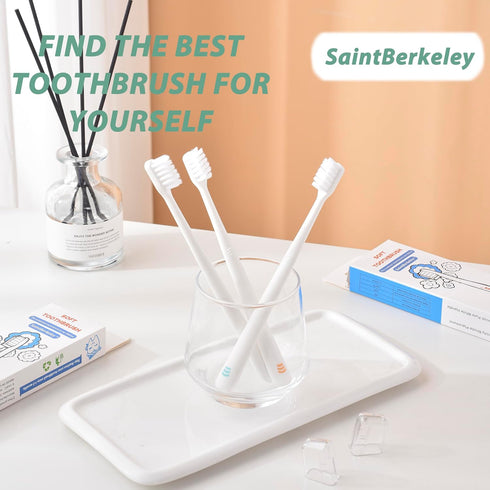 Extra Soft Toothbrushes, Deep Clean, High Density Soft Bristles, Medium, Toothbrushes for Sensitive Gums, Individual Dust-Proof Cover, Eco-Friendl...
